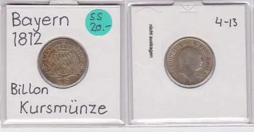 6 Kreuzer Billon Münze Bayern 1812 (121690)