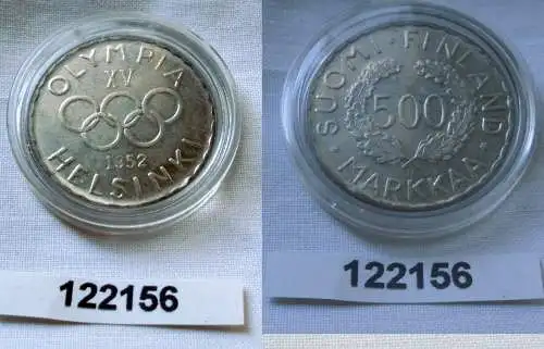 500 Markaa Silber Münze Finnland Olympiade Helsinki 1952 (122156)