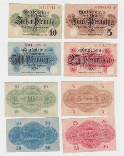 5 - 50 Pfennig Banknoten Notgeld Stadt Gera 1917 (135790)