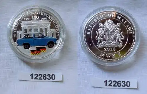 5 MWK Silbermünze Malawi 2010 Trabant vor Brandenburger Tor (122630)