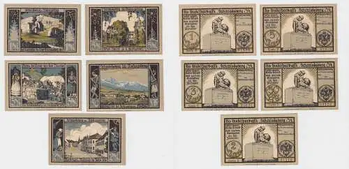 5 Banknoten Notgeld Schmiedeberg i.R. Denkmalausschuß o.D. 1922 (121228)
