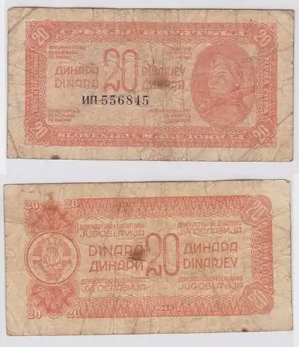 20 Dinar Banknote Jugoslawien 1944 (121639)