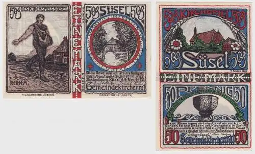 1 Mark Banknote Notgeld Gemeinde Kirchenrat Süsel 4.11.1920 (136582)