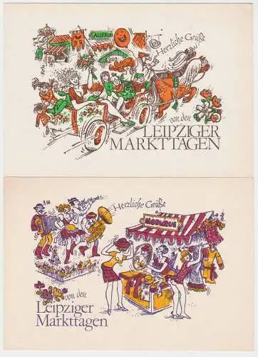 10445/2 Ak Herzliche Grüße von den Leipziger Markttagen um 1940