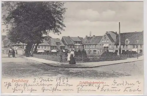 85454 Ak Rendsburg Schiffbrückenplatz 1903