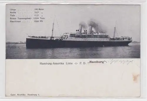 85279 Ak Postdampfer "Hamburg" Hamburg Amerika Linie um 1920