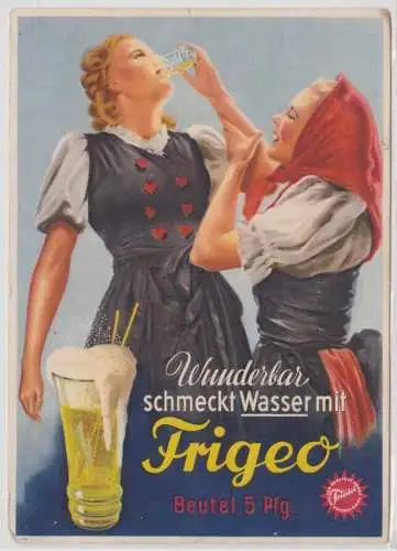 51879 Reklame Ak Trink Wasser mit Frigeo Brauselimondaden Pulver