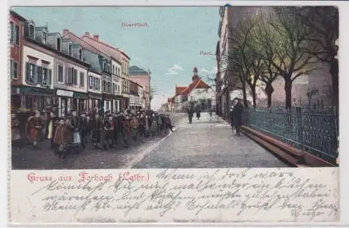 85655 Feldpost Ak Gruß aus Forbach in Lothringen Oberstadt mit Post 1917