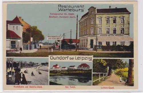86510 Mehrbild Ak Gundorf bei Leipzig Restaurant "Warteburg" um 1920