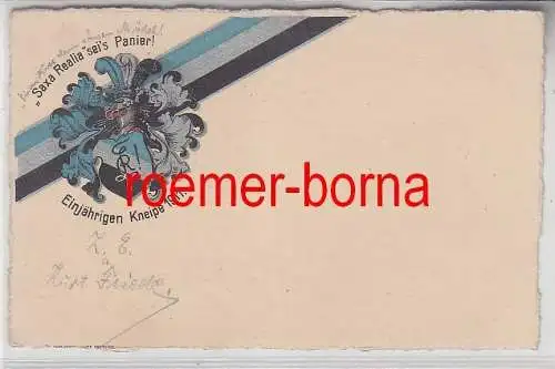 77904 Studentika Ak Freiberg "Saxa Realia sei´s Panier!" um 1910