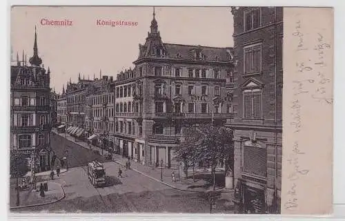 45869 AK Chemnitz - Königstrasse, Straßenansicht mit Straßenbahn