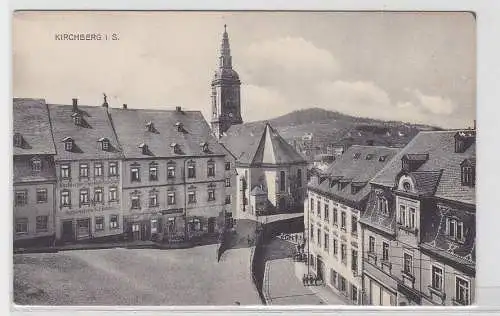 93656 AK Kirchberg in Sachsen - Markt mit Kirche, Buchdruckerei & Tageblatt