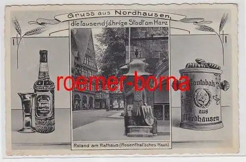 77923 Mehrbild Ak Gruss aus Nordhausen am Harz Roland am Rathaus 1940