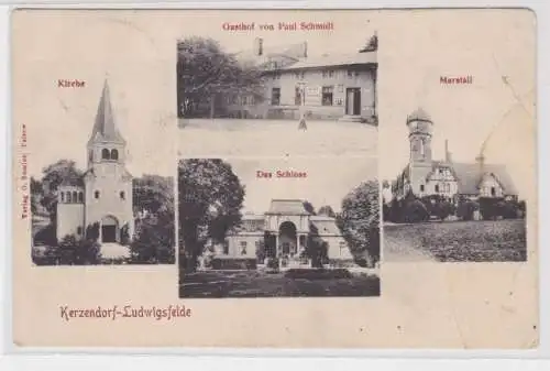 67113 Mehrbild Ak Kerzendorf Ludwigsfelde Gasthof, Marstall usw. 1908