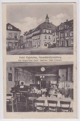 91127 AK Hotel Ratskeller, Neusalza-Spremberg, Gut bürgerliches Haus - Bahnpost