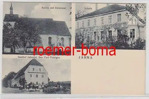 76685 Mehrbild Ak Jahna Gasthof, Kirche, Schule um 1920