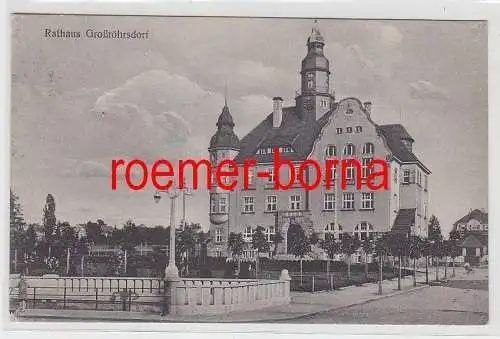 76158 Ak Rathaus Großröhrsdorf in Sachsen 1939