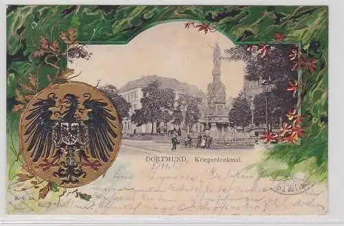 90075 Adler Präge Ak Dortmund Kriegerdenkmal 1903