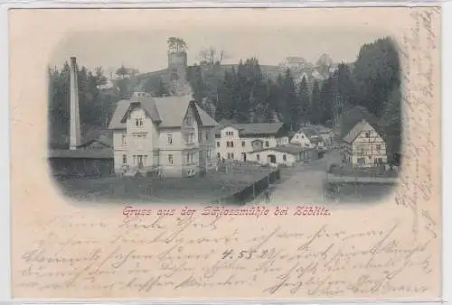 14568 Ak Gruß aus der Schlossmühle bei Zöblitz 1904
