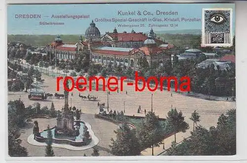 74748 Reklame Ak Dresden Ausstellungspalast Firma Kunkel & Co 1911