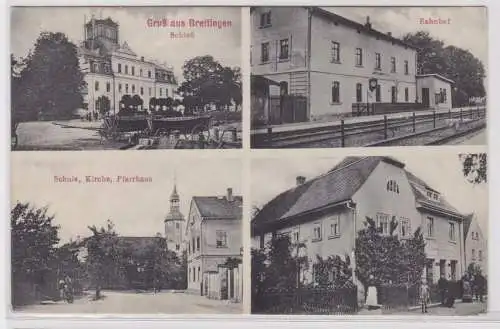 94886 Mehrbild Ak Gruß aus Breitingen Bahnhof, Schule, Kirche usw. um 1910