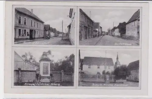 90126 Mehrbild Ak Bernsdorf Gasthof, Kriegerdenkmal, Schule, Kirche usw. um 1940
