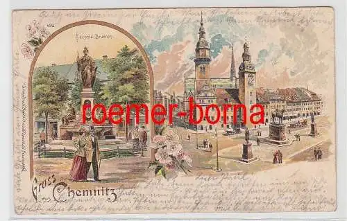 75182 Ak Lithografie Gruss aus Chemnitz 1900