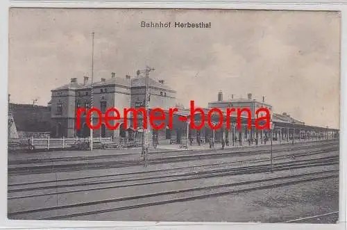 72471 Feldpost Ak Bahnhof Herbesthal 1917