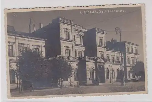 44087 Foto Ak Liepāja Libau Lettland Bahnhof um 1915