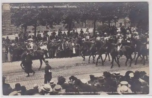 59068 Foto Ak Festzug vom 500jährigen Jubiläum der Universität Leipzig 1909