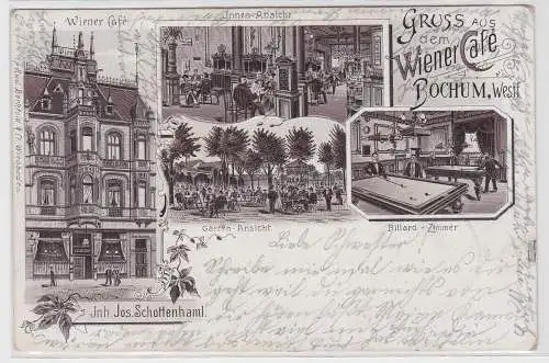 70348 Ak Lithographie Gruß aus dem Wiener Café Bochum Westfalen 1907