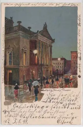 71271 Künstler Ak Leipzig - Blick auf das neue Theater 1899