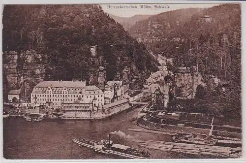 81293 Ak Herrnskretschen Böhm. Schweiz 1924