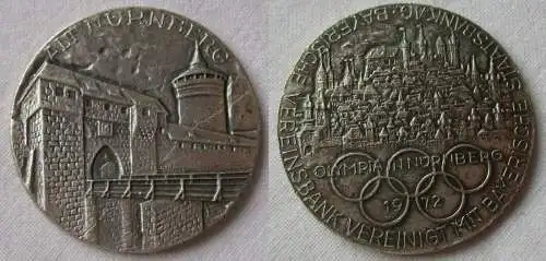 Medaille Olympia in Nürnberg 1972 Bayr. Vereinsbank + Bayr. Staatsbank (149800)