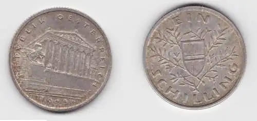 1 Schilling Silber Münze Österreich Parlamentsgebäude 1926 f.vz (154894)