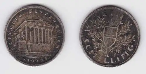 1 Schilling Silber Münze Österreich Parlamentsgebäude 1925 ss (154832)