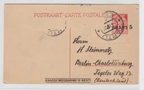 64834 seltene Ganzsachen Postkarte Estland 5 Senti 1929