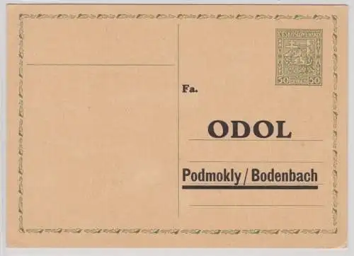 96043 alte Ganzsachen Karte Tschechoslowakei mit Zudruck Odol Bodenbach