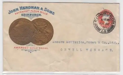 60937 seltener Ganzsachen Brief Edinburgh John Herdman & Sons 1901