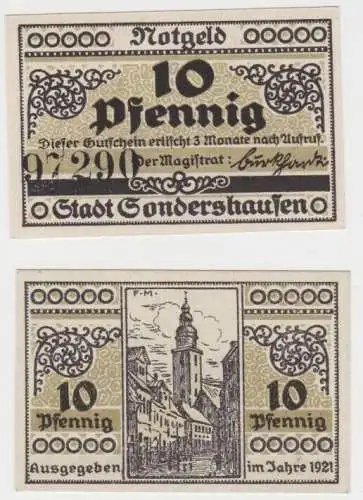 10 Pfennig Banknote Notgeld Stadt Sondershausen 1921 (156250)