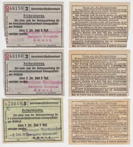 4 Gutscheine Kornhaus Nordhausen Zweigstelle Bleicherode 1935 (156247)