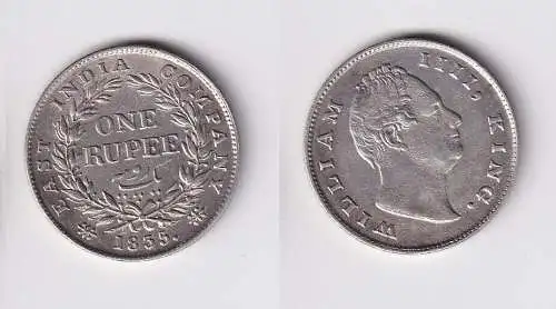 1 Rupie Silber Münze East India Company William IV. 1835 ss+ (166313)