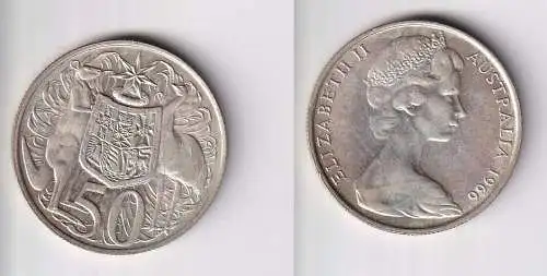 50 Cents Silber Münze Australien 1966 vz (166758)