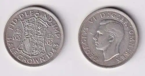 1/2 Crown Silber Münze Großbritannien 1943 f.vz (166683)