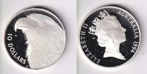 10 Dollar Silber Münze Australien Adlerkopf 1994 PP (163818)