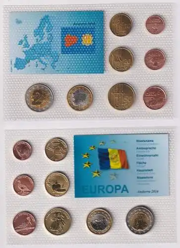 Kursmünzsatz KMS Euro Essai Pattern Probe Andorra 2014 im Blister (167107)