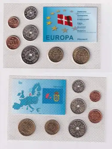 Kursmünzsatz KMS Dänemark 2002-2004 Stgl. mit 7 Münzen (166849)