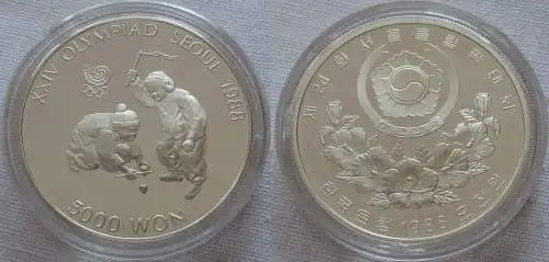 5000 Won Silber Münze Korea Olympiade 1988 Seoul 1988 PP (167538)