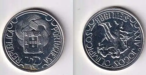 250 Escudos Silber Münze Portugal 1988 Olympiade Seoul Läufer (166211)