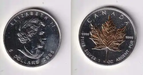 5 Dollar Silber Münze Kanada Meaple Leaf 2005 1 Unze Feinsilber (165644)